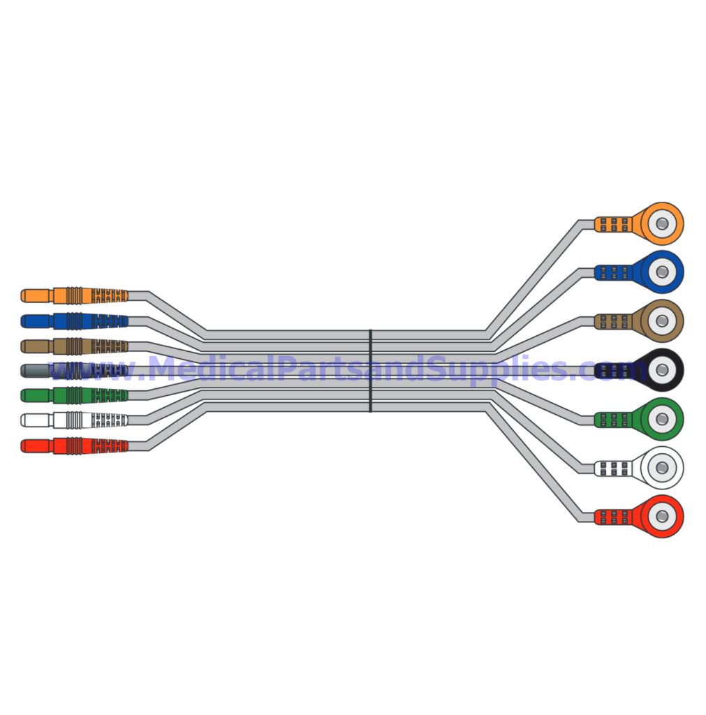 7 Leadwire Set - 24 inch Din Snap (Disposable), Part LDM304