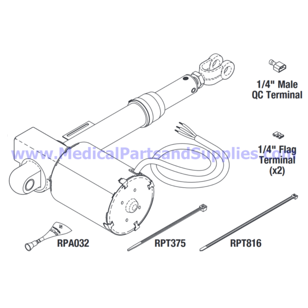 Back Actuator, Part MIA216 (OEM Part 002-0496-00)