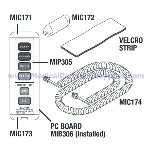 Hand Control for the Midmark-Ritter® 405, Part MIC304 (OEM Parts 029-0681-00 and 002-0409-00)