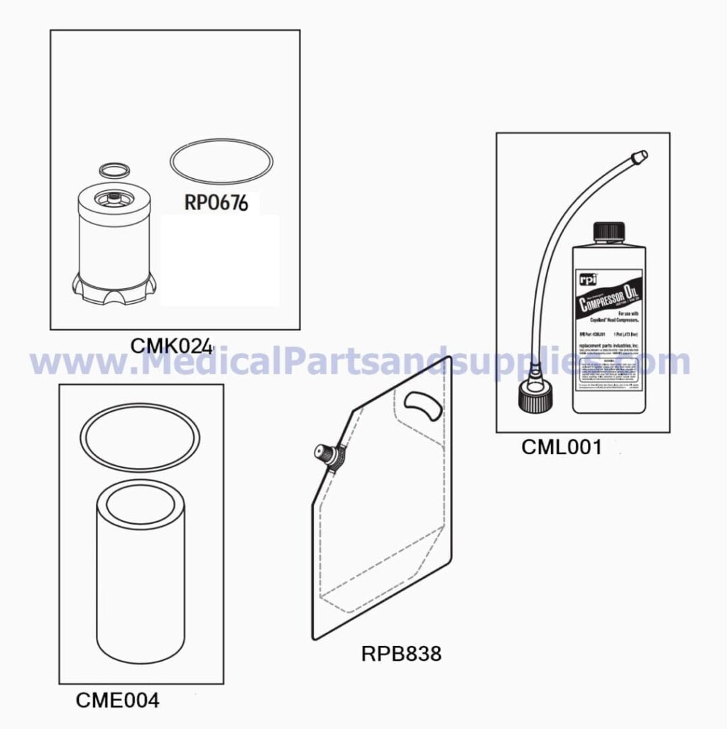 Compressor PM Kit, Part CMK167 (OEM Part 77000958 / ACA85400)