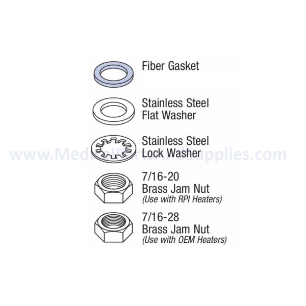 Heater mounting Hardware for the Midmark Ritter M9® Sterilizer, Part RCH119 (OEM Part #002-1350-00)