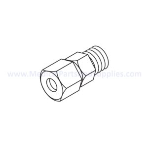 Male Connector (1/4" TUBE x 1/8" MPT) for the Midmark Ritter M9® Sterilizer, Part RPF228
