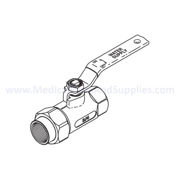 Ball Valve (3/4") for the AMSCO/STERIS® Century V116, Part AMV206 (OEM Part 93918-066)